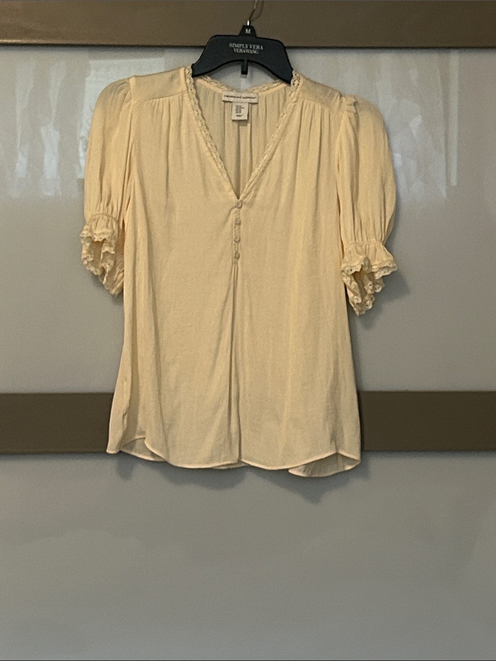 cupcakes & cashmere Cream Ruffle Sleeve V-Neck Blouse